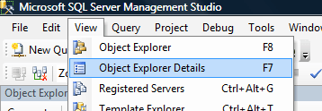 Object Explorer Details