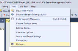 SQL Server Management Studio Dark Theme Options