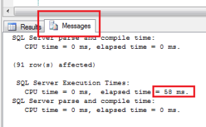 Show Query Execution Time